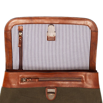 Heritage Waxed Canvas Steamer Backpack No. 2-Bags > Backpack > Waxed Canvas-Hickory-Forest-Mission Mercantile Leather Goods