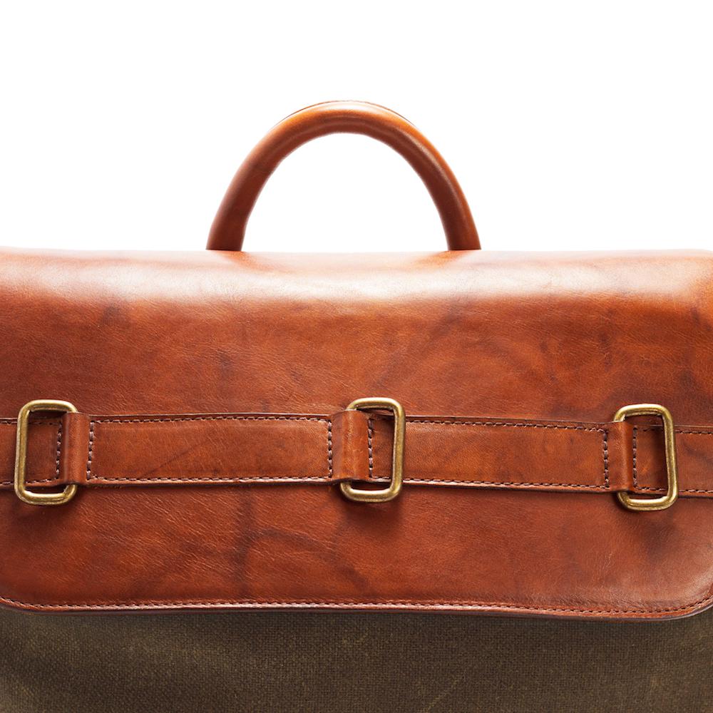 Heritage Waxed Canvas Steamer Backpack No. 2-Bags > Backpack > Waxed Canvas-Hickory-Forest-Mission Mercantile Leather Goods