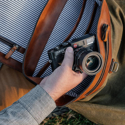 Heritage Waxed Canvas Steamer Backpack No. 2-Bags > Backpack > Waxed Canvas-Hickory-Forest-Mission Mercantile Leather Goods