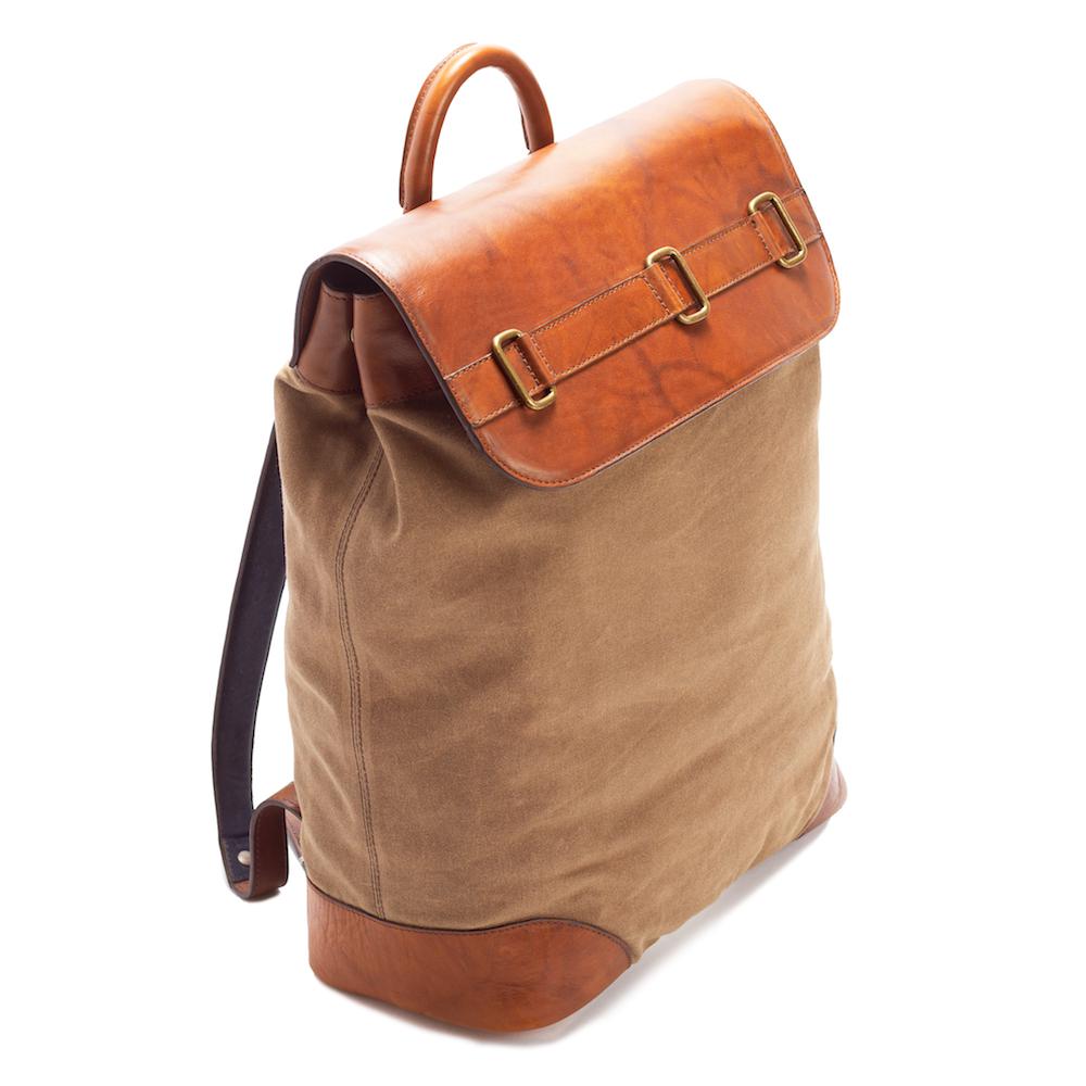 Heritage Waxed Canvas Steamer Backpack No. 2-Bags > Backpack > Waxed Canvas-Hickory-Brown-Mission Mercantile Leather Goods
