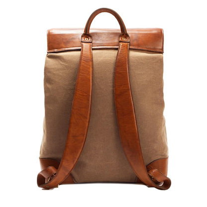 Heritage Waxed Canvas Steamer Backpack No. 2-Bags > Backpack > Waxed Canvas-Hickory-Brown-Mission Mercantile Leather Goods