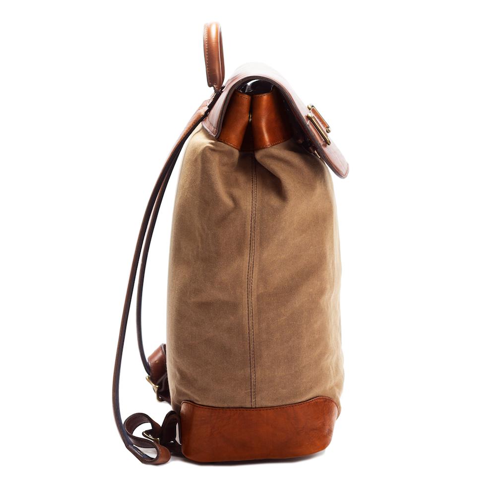 Heritage Waxed Canvas Steamer Backpack No. 2-Bags > Backpack > Waxed Canvas-Hickory-Brown-Mission Mercantile Leather Goods