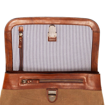 Heritage Waxed Canvas Steamer Backpack No. 2-Bags > Backpack > Waxed Canvas-Hickory-Brown-Mission Mercantile Leather Goods