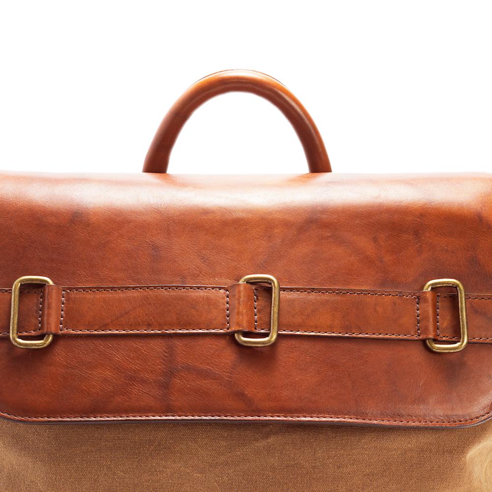 Heritage Waxed Canvas Steamer Backpack No. 2-Bags > Backpack > Waxed Canvas-Hickory-Brown-Mission Mercantile Leather Goods
