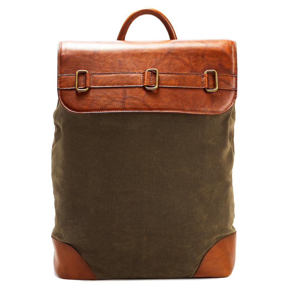 Heritage Waxed Canvas Steamer Backpack No. 2-Bags > Backpack > Waxed Canvas-Hickory-Forest-Mission Mercantile Leather Goods