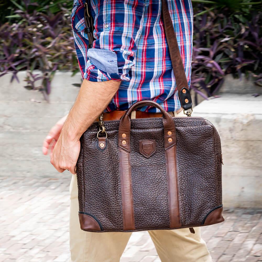 Theodore Leather Attache-Bags > Briefcase > Leather-Espresso-Mission Mercantile Leather Goods