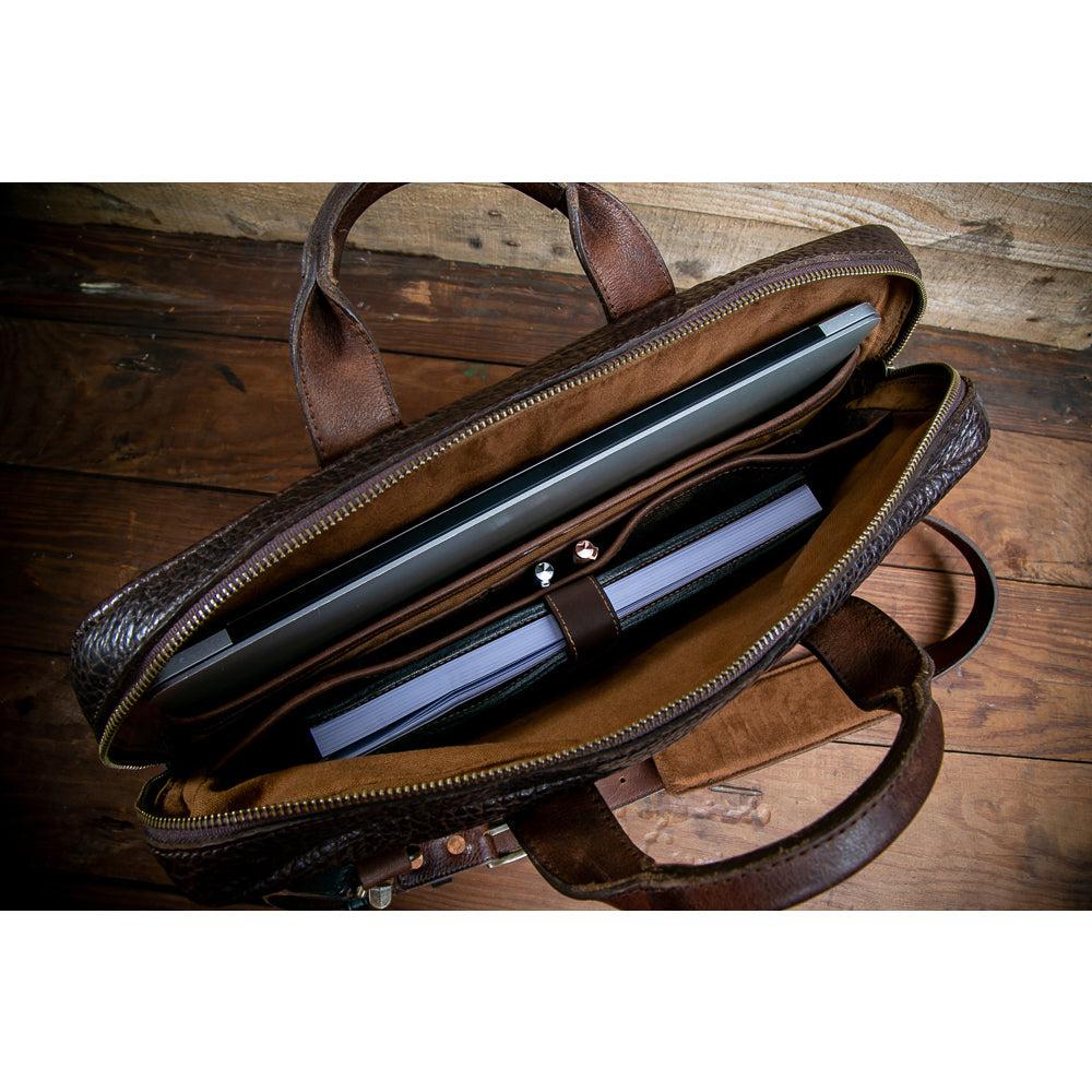 Theodore Leather Attache-Bags > Briefcase > Leather-Espresso-Mission Mercantile Leather Goods
