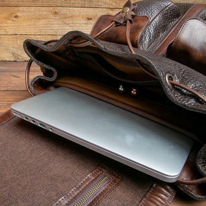 Theodore Leather Backpack-Bags > Backpack > Leather-Espresso-Mission Mercantile Leather Goods