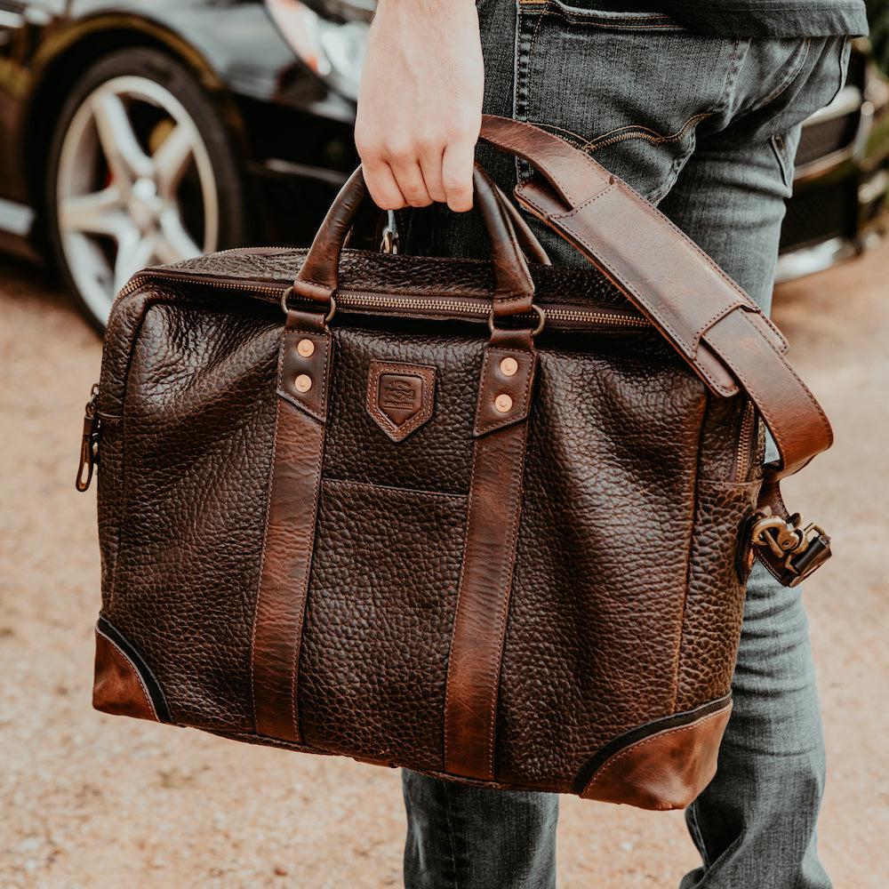 Theodore Leather Briefcase-Bags > Briefcase > Leather-Espresso-Mission Mercantile Leather Goods