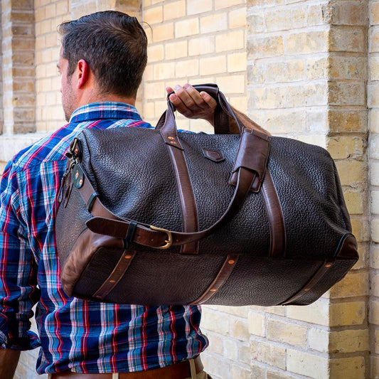 Theodore Leather Duffle Bag-Bags > Duffle Bag > Leather-Espresso-Mission Mercantile Leather Goods