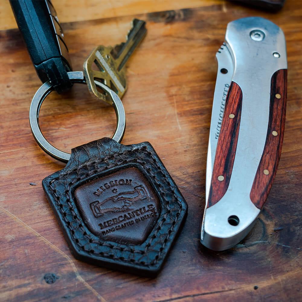 Theodore Leather Keyring-Accessories > Keychain > Leather-Espresso-Mission Mercantile Leather Goods