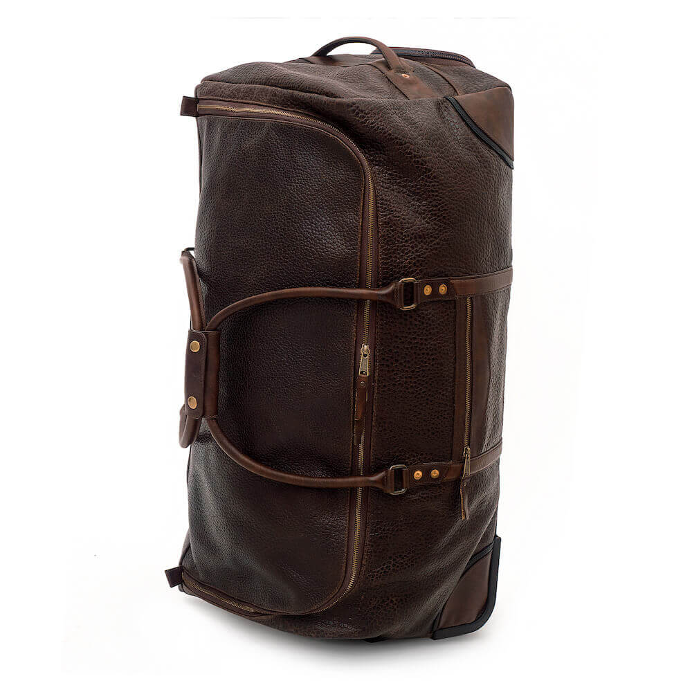 Theodore Leather Large Roller Duffle Bag-Bags > Duffle Bag > Leather-Mission Mercantile-Espresso-Mission Mercantile Leather Goods