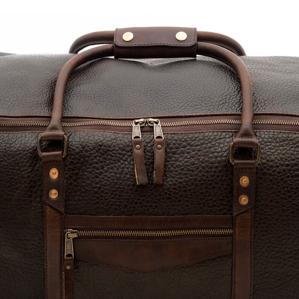 Theodore Leather Large Roller Duffle Bag-Bags > Duffle Bag > Leather-Mission Mercantile-Espresso-Mission Mercantile Leather Goods