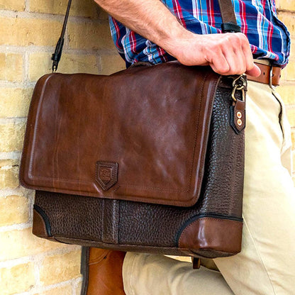 Theodore Leather Messenger-Bags > Messenger > Leather-Espresso-Mission Mercantile Leather Goods