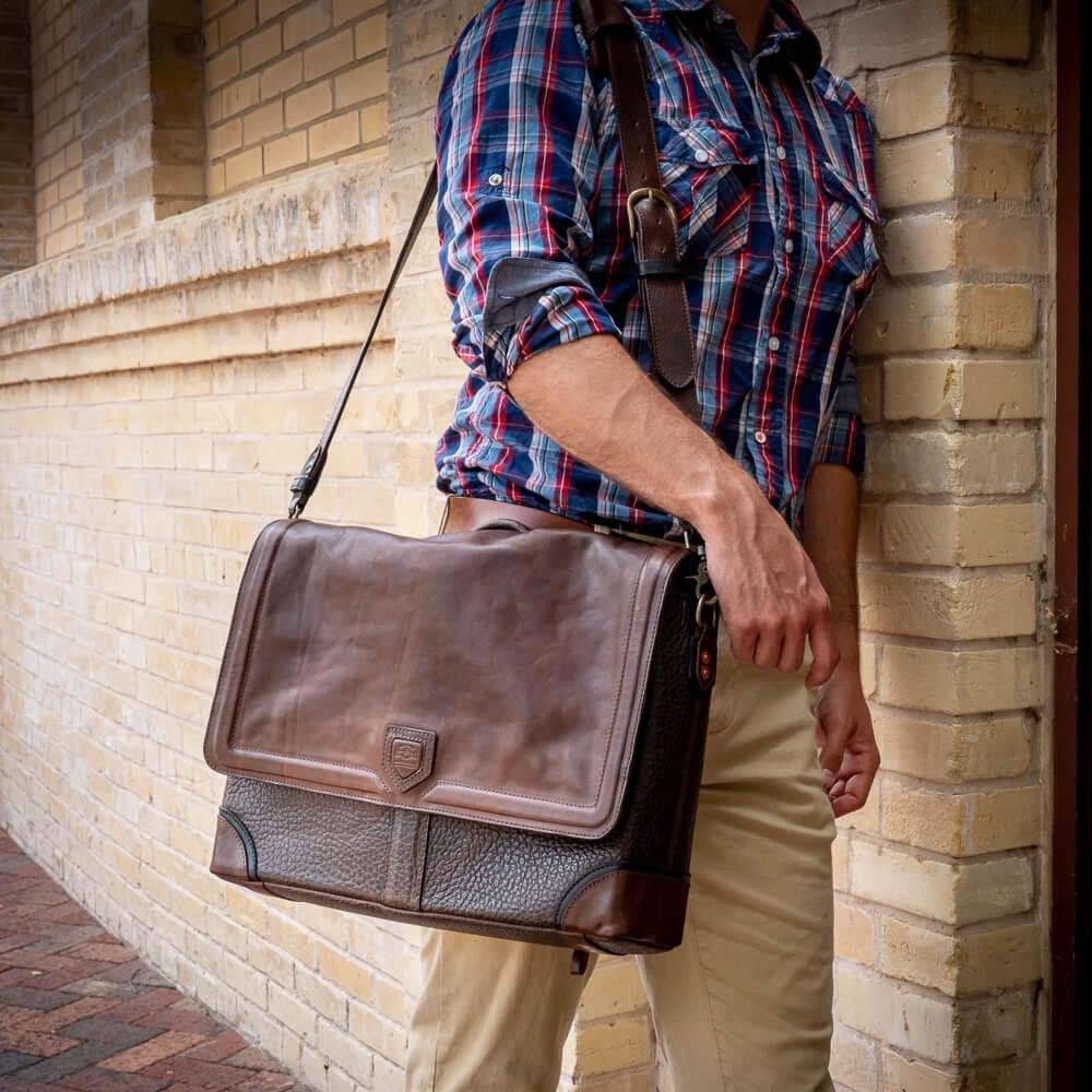 Theodore Leather Messenger-Bags > Messenger > Leather-Espresso-Mission Mercantile Leather Goods