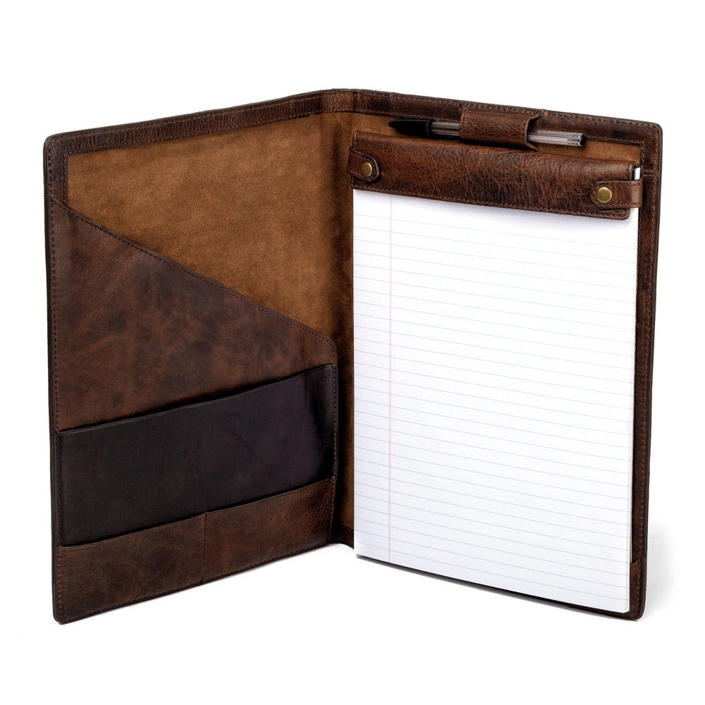 Theodore Leather Padfolio-Accessories > Office & Tech > Leather-Espresso-Mission Mercantile Leather Goods