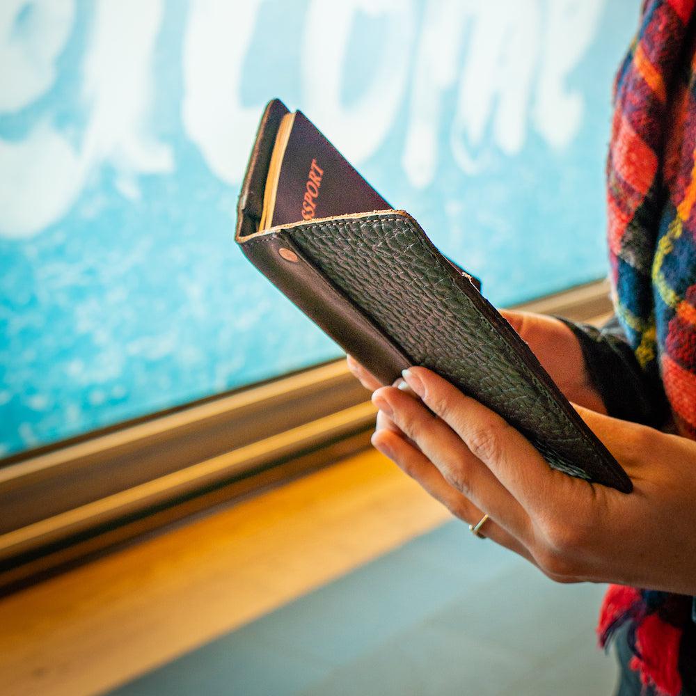 Theodore Leather Passport Wallet-Accessories > Wallet > Leather-Espresso-Mission Mercantile Leather Goods