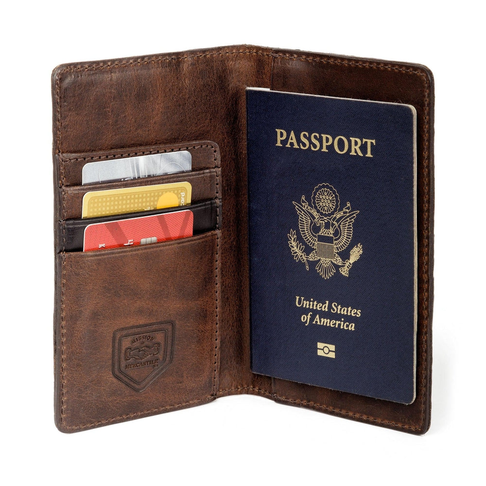 Theodore Leather Passport Wallet-Accessories > Wallet > Leather-Espresso-Mission Mercantile Leather Goods