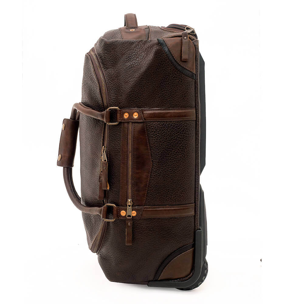 Theodore Leather Rolling Carry-On Duffle Bag-Bags > Duffle Bag > Leather-Mission Mercantile-Espresso-Mission Mercantile Leather Goods