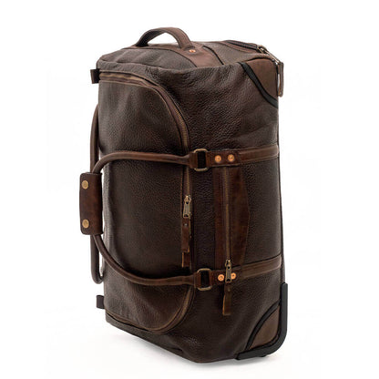 Theodore Leather Rolling Carry-On Duffle Bag-Bags > Duffle Bag > Leather-Mission Mercantile-Espresso-Mission Mercantile Leather Goods