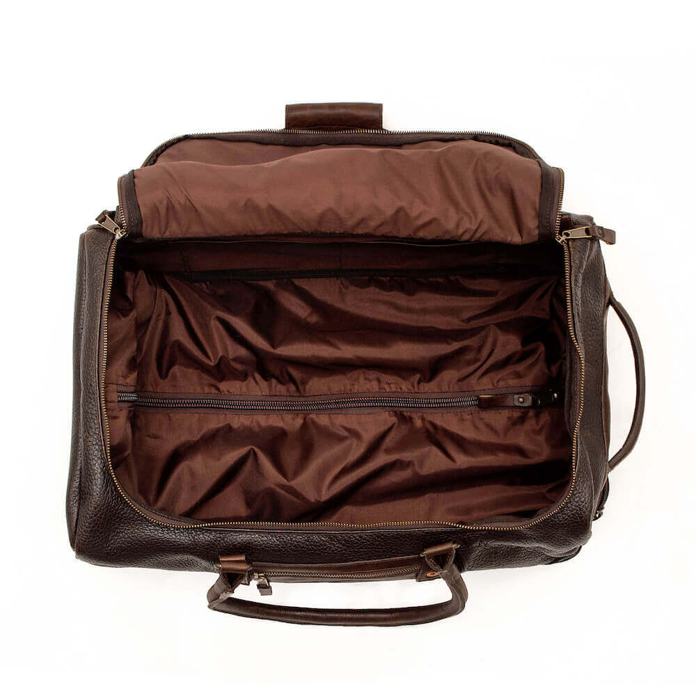 Theodore Leather Rolling Carry-On Duffle Bag-Bags > Duffle Bag > Leather-Mission Mercantile-Espresso-Mission Mercantile Leather Goods