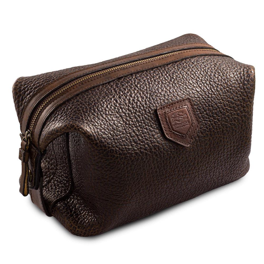 Theodore Leather Toiletry Wash Bag-Bags > Toiletry Bag > Leather-Espresso-Mission Mercantile Leather Goods