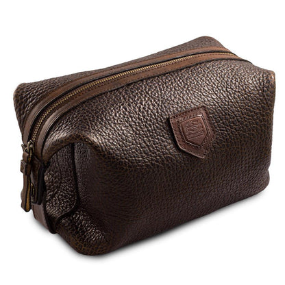 Theodore Leather Toiletry Wash Bag-Bags > Toiletry Bag > Leather-Espresso-Mission Mercantile Leather Goods