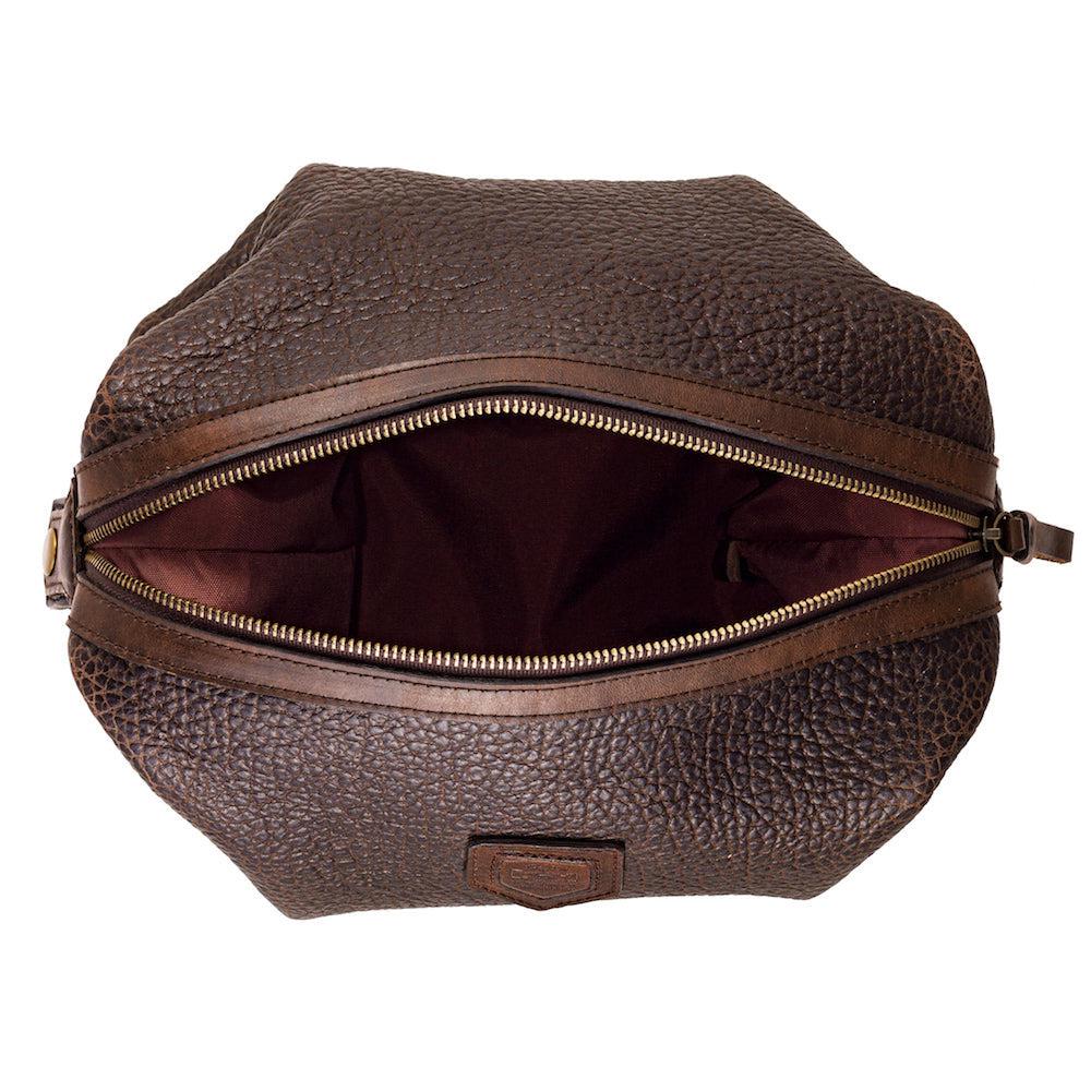 Theodore Leather Toiletry Wash Bag-Bags > Toiletry Bag > Leather-Espresso-Mission Mercantile Leather Goods