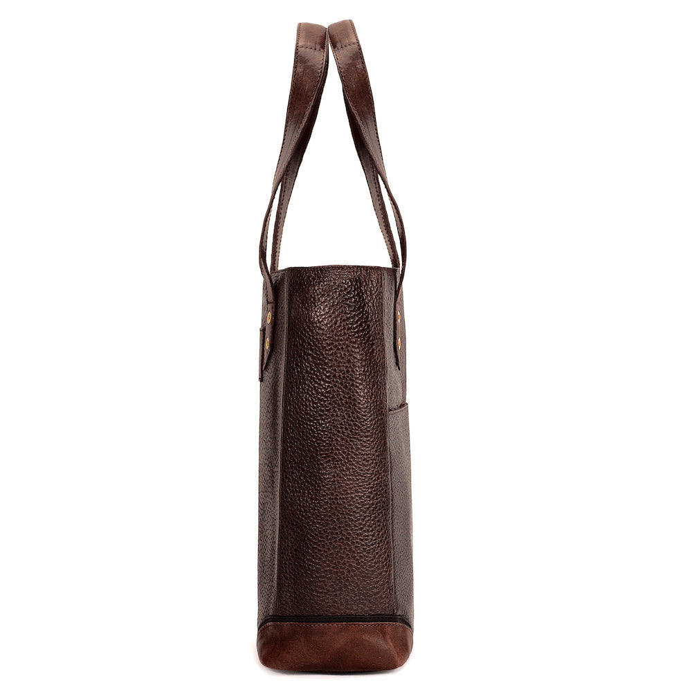 Theodore Leather Two Bottle Wine Tote Carrier-Accessories > Beverage Carriers & Coolers > Leather-Espresso-Mission Mercantile Leather Goods