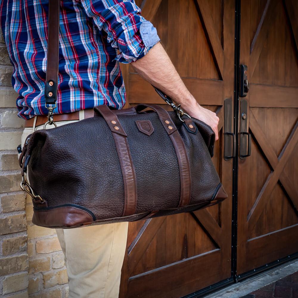 Theodore Leather Weekender Bag-Bags > Duffle Bag > Leather-Espresso-Mission Mercantile Leather Goods
