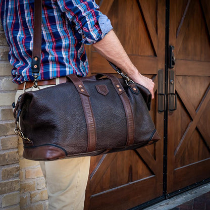 Theodore Leather Weekender Bag-Bags > Duffle Bag > Leather-Espresso-Mission Mercantile Leather Goods
