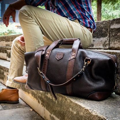 Theodore Leather Weekender Bag-Bags > Duffle Bag > Leather-Espresso-Mission Mercantile Leather Goods