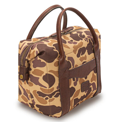 White Wing Waxed Canvas Cooler-Accessories > Beverage Carriers & Coolers > Waxed Canvas-Smoke-Vintage Camo-Mission Mercantile Leather Goods