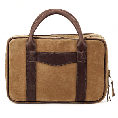White Wing Waxed Canvas Deluxe Pistol Case-Bags > Hunting & Outdoor > Waxed Canvas-Smoke-Brown-Mission Mercantile Leather Goods