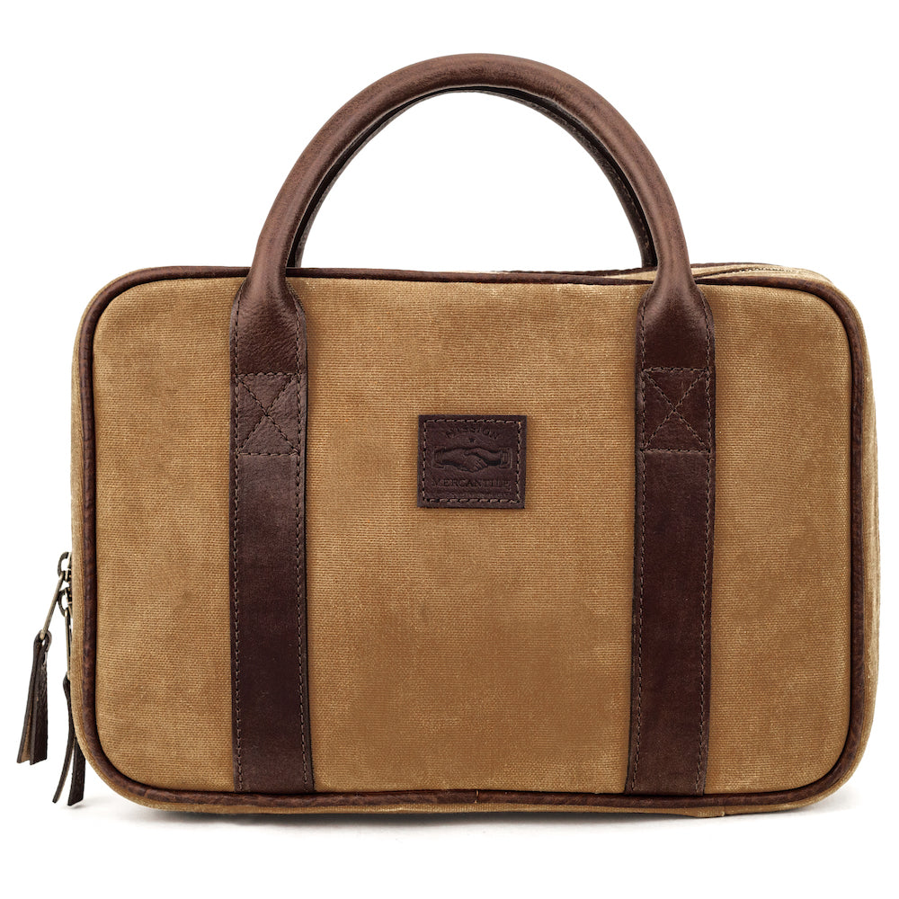 White Wing Waxed Canvas Deluxe Pistol Case-Bags > Hunting & Outdoor > Waxed Canvas-Smoke-Brown-Mission Mercantile Leather Goods