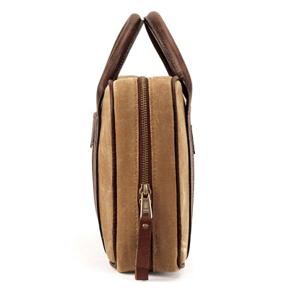 White Wing Waxed Canvas Deluxe Pistol Case-Bags > Hunting & Outdoor > Waxed Canvas-Smoke-Brown-Mission Mercantile Leather Goods