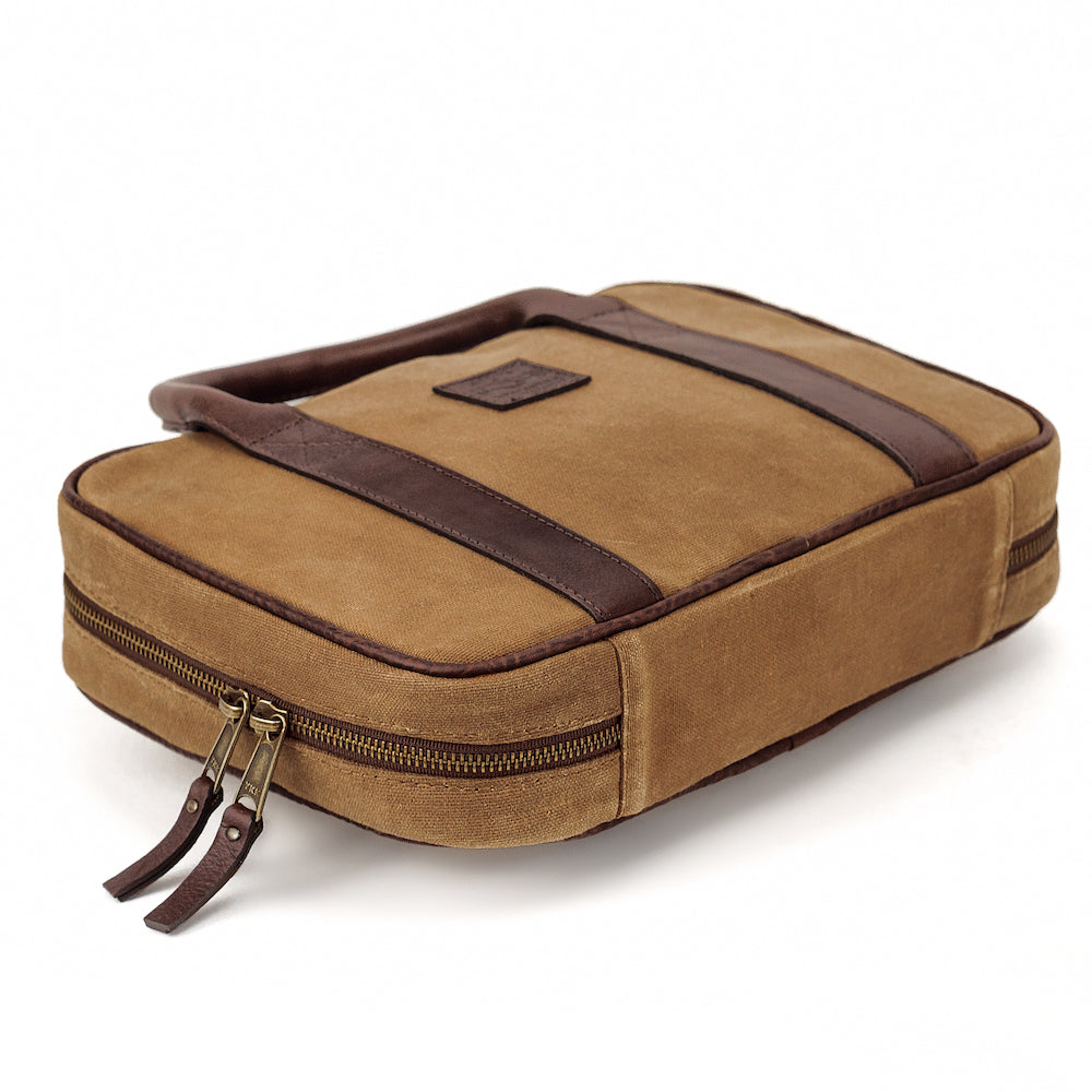 White Wing Waxed Canvas Deluxe Pistol Case-Bags > Hunting & Outdoor > Waxed Canvas-Smoke-Brown-Mission Mercantile Leather Goods