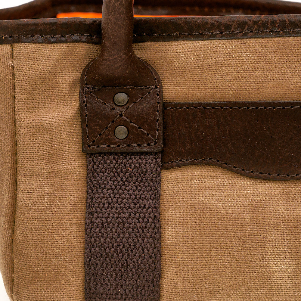White Wing Waxed Canvas Hunting Four Box Shell Carrier > Hunting & Outdoor > Waxed Canvas-Smoke-Brown-Mission Mercantile Leather Goods