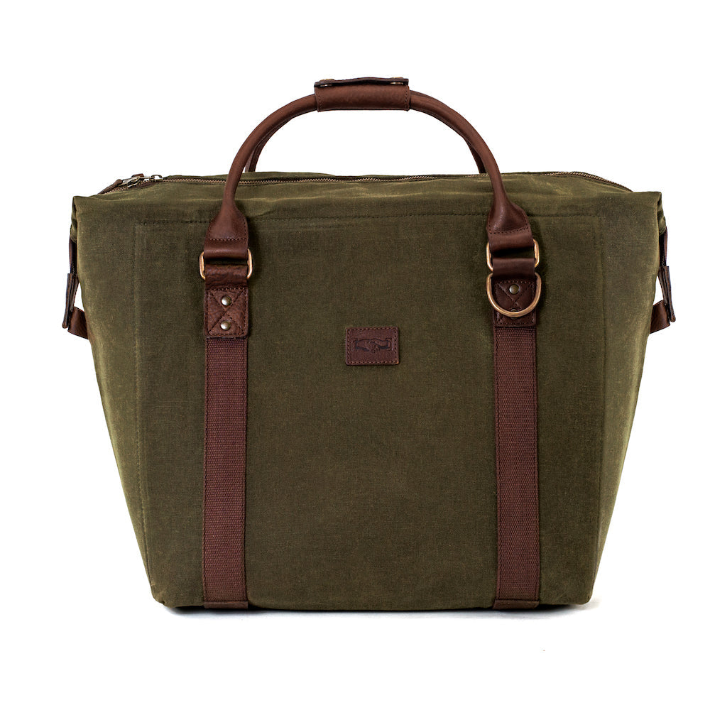 White Wing Waxed Canvas Large Cooler-Accessories > Beverage Carriers & Coolers > Waxed Canvas-Smoke-Forest-Mission Mercantile Leather Goods