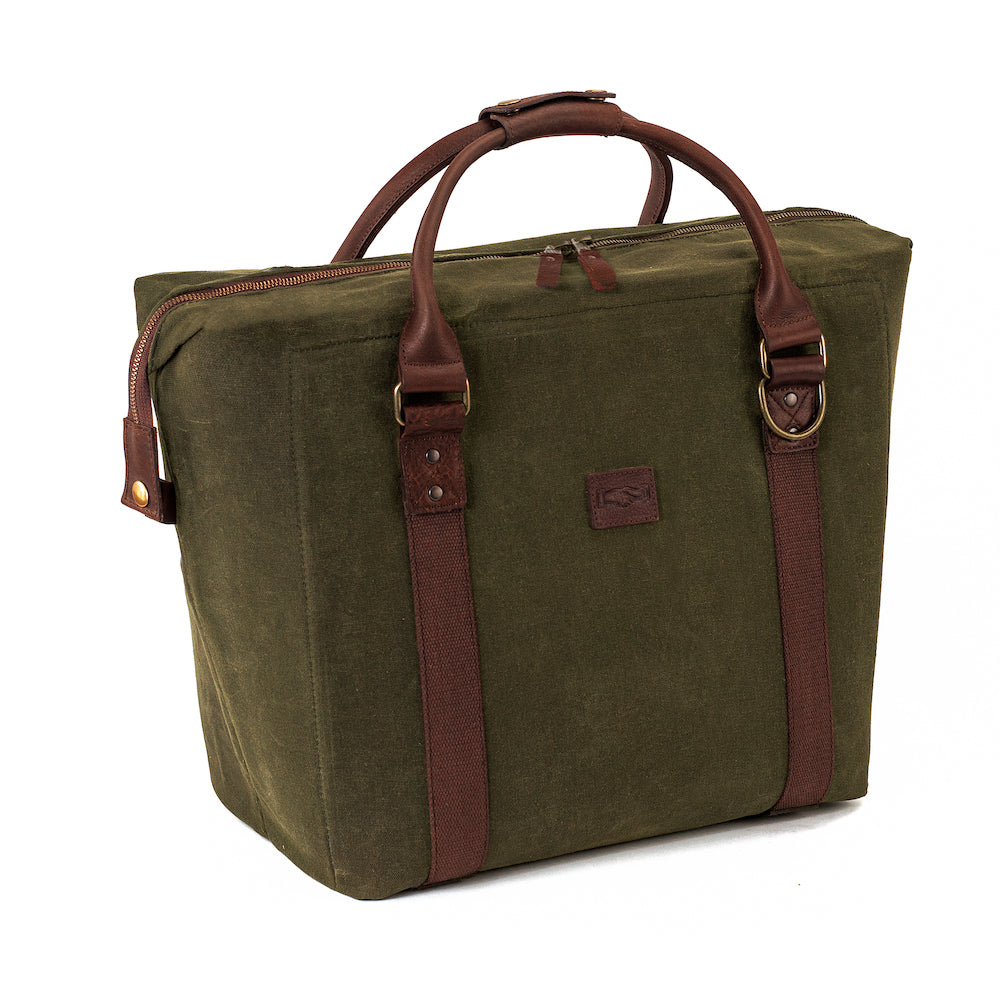 White Wing Waxed Canvas Large Cooler-Accessories > Beverage Carriers & Coolers > Waxed Canvas-Smoke-Forest-Mission Mercantile Leather Goods