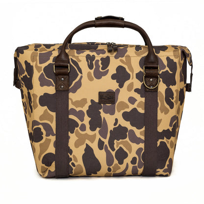 White Wing Waxed Canvas Large Cooler-Accessories > Beverage Carriers & Coolers > Waxed Canvas-Smoke-Vintage-Camo-Mission Mercantile Leather Goods