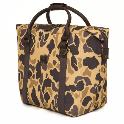White Wing Waxed Canvas Large Cooler-Accessories > Beverage Carriers & Coolers > Waxed Canvas-Smoke-Vintage-Camo-Mission Mercantile Leather Goods