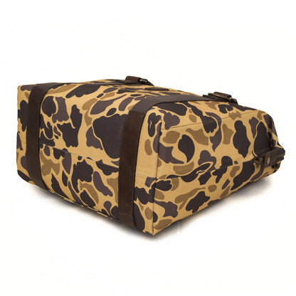 White Wing Waxed Canvas Large Cooler-Accessories > Beverage Carriers & Coolers > Waxed Canvas-Smoke-Vintage-Camo-Mission Mercantile Leather Goods