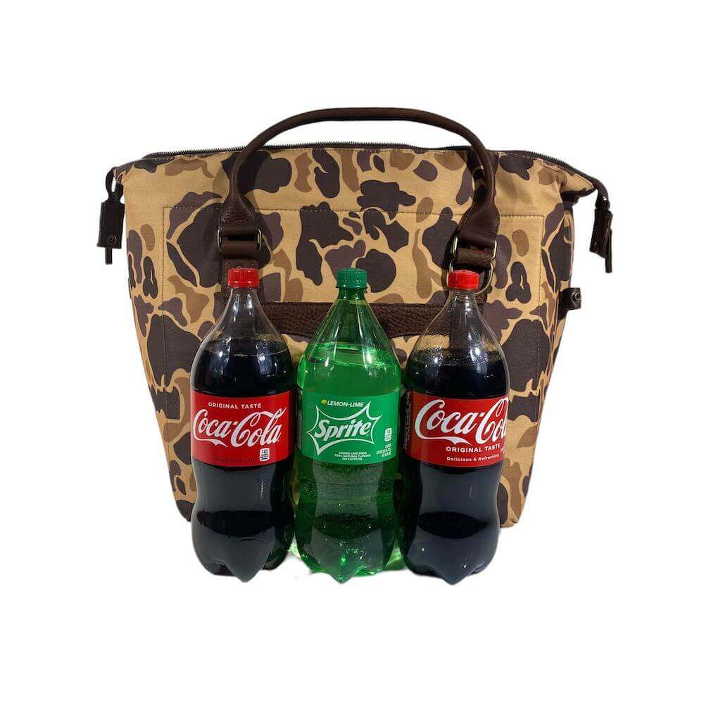 White Wing Waxed Canvas Large Cooler-Accessories > Beverage Carriers & Coolers > Waxed Canvas-Smoke-Vintage-Camo-Mission Mercantile Leather Goods