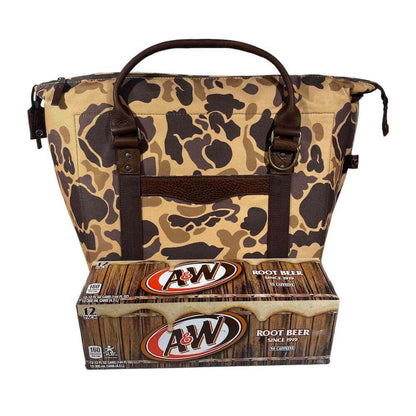 White Wing Waxed Canvas Large Cooler-Accessories > Beverage Carriers & Coolers > Waxed Canvas-Smoke-Vintage-Camo-Mission Mercantile Leather Goods