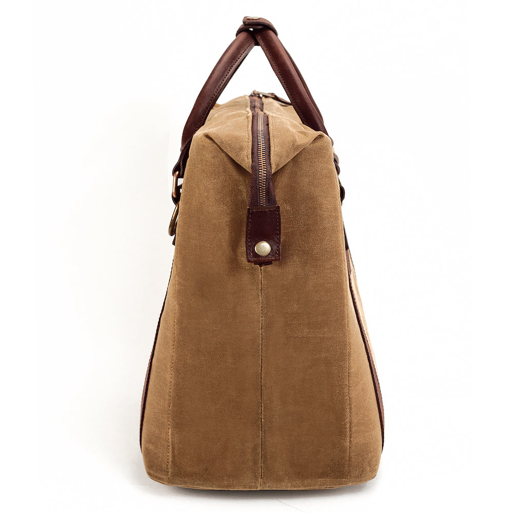 White Wing Waxed Canvas Large Cooler-Accessories > Beverage Carriers & Coolers > Waxed Canvas-Smoke-Brown-Mission Mercantile Leather Goods