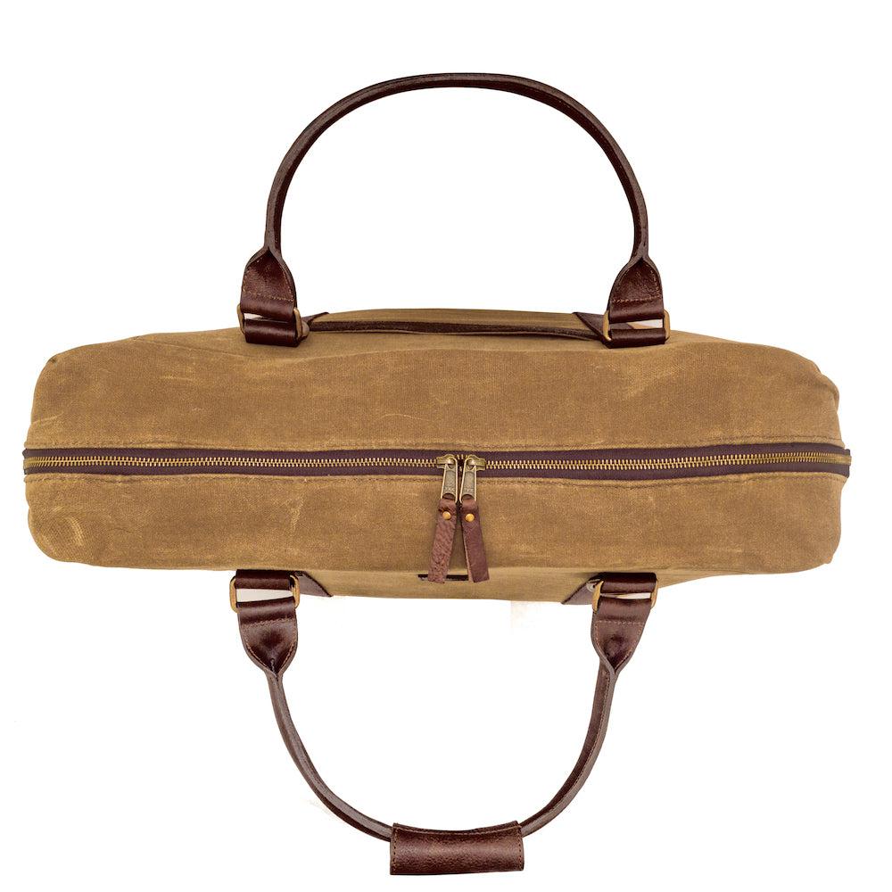 White Wing Waxed Canvas Large Cooler-Accessories > Beverage Carriers & Coolers > Waxed Canvas-Smoke-Brown-Mission Mercantile Leather Goods
