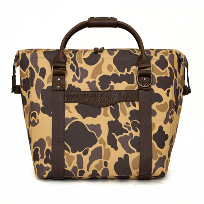 White Wing Waxed Canvas Large Cooler-Accessories > Beverage Carriers & Coolers > Waxed Canvas-Smoke-Vintage-Camo-Mission Mercantile Leather Goods