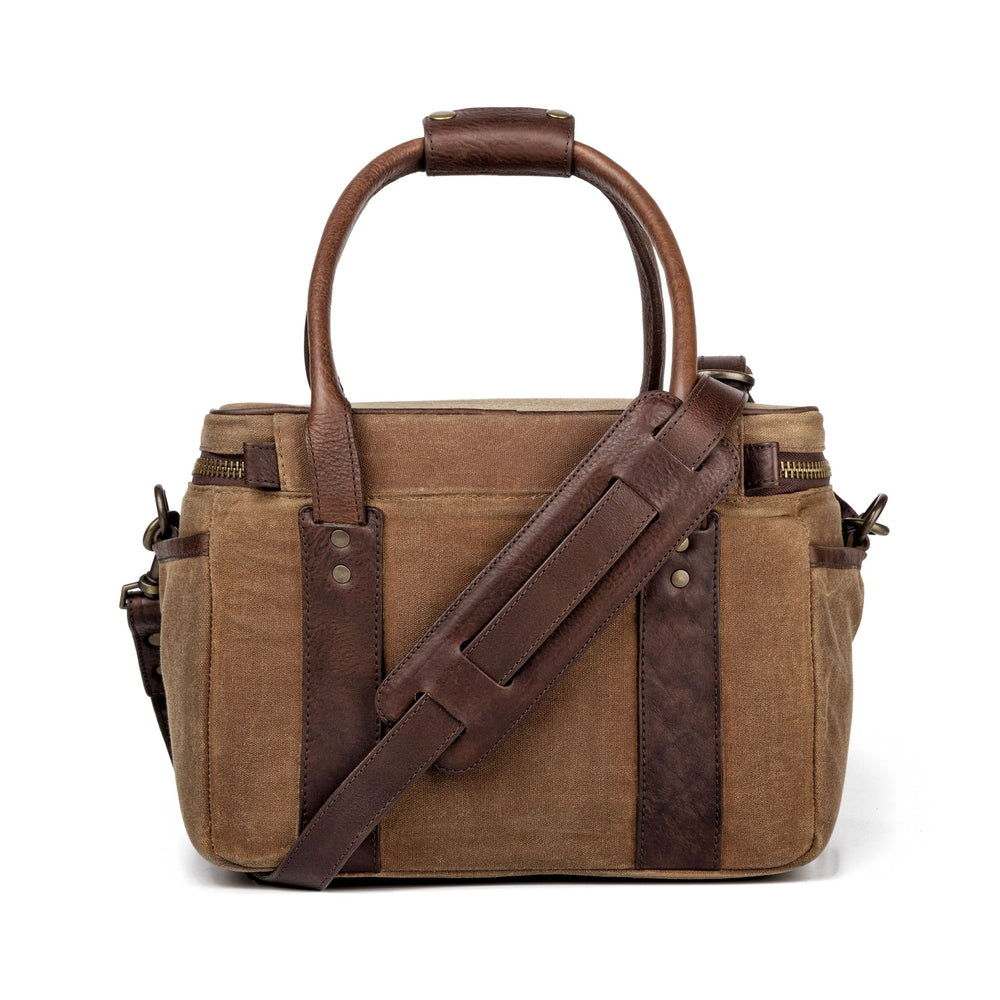White Wing Waxed Canvas Scout Cooler-Accessories > Beverage Carriers & Coolers > Waxed Canvas-Smoke-Brown-Mission Mercantile Leather Goods