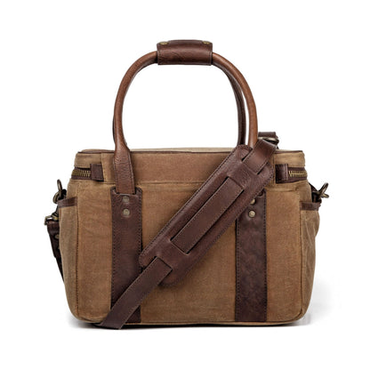 White Wing Waxed Canvas Scout Cooler-Accessories > Beverage Carriers & Coolers > Waxed Canvas-Smoke-Brown-Mission Mercantile Leather Goods